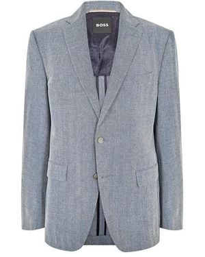 BOSS H-Hutson-Elbow Blazer - Blue