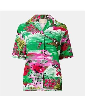 Gucci Short Sleeve Patterned Shirt - Green