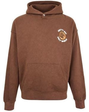 PRETTY BOY UGLY WORLD Pbuw Printed Hoodie - Brown