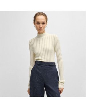 BOSS Fatirami Structured Stripes Jumper - Blue