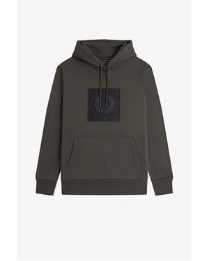 Fred Perry Box Graphic Pull Over Hoodie - Grey