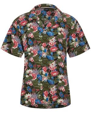 BOSS Bodywear Beach Patterned Short Sleeve Shirt - Green