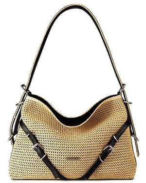 Givenchy Voyou Calfskin Leather Medium Hobo Bag - Metallic