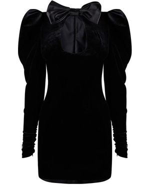 Alessandra Rich Velvet Mini Dress - Black