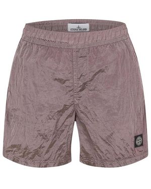 Stone Island Iridescent Nylon Swim Trunks - Purple