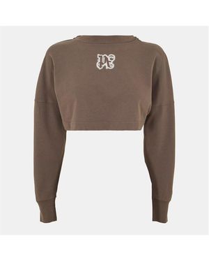 Palm Angels Neon Logo Long Sleeve T-Shirt - Brown