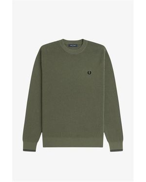 Fred Perry Crew Neck Jumper - Green