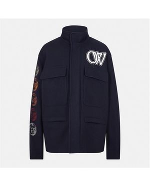 Off-White c/o Virgil Abloh Quilted Short Puffer Jacket - Blue