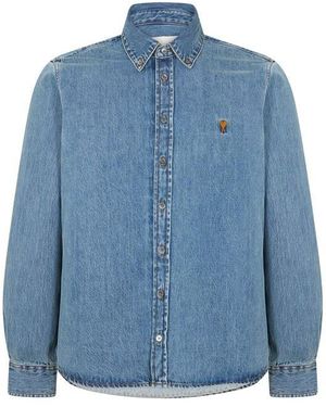 Ami Paris Adc Long Sleeve Denim Shirt - Blue