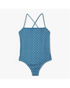 Lacoste Robert George Print One-Piece Swimsuit - Blue