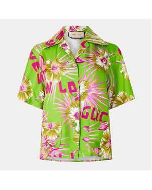 Gucci Patterned Short Sleeve Shirt - Green