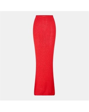 Asta Resort Carolina Floor-Skimming Maxi Skirt - Red