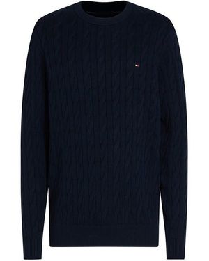Tommy Hilfiger Classic Cotton Cable Crew Neck - Black