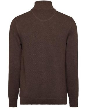 GANT Cotton Pique Zip Cardigan - Brown