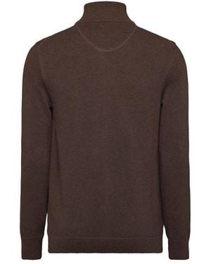 GANT Cotton Pique Zip Cardigan - Brown