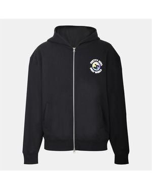 PRETTY BOY UGLY WORLD Cotton Long Sleeve Zip Hoodie - Black