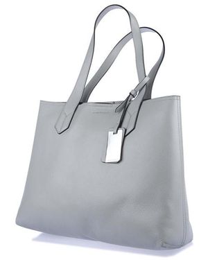 Emporio Armani Leather Shopper Bag - Grey