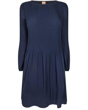 BOSS Dasie Skater Dress, Skater Dress Design - Blue