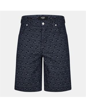 Fendi Tailored Denim Shorts - Blue