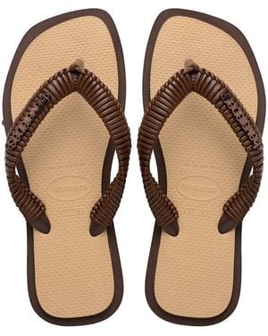 Havaianas Top Sqr Fusion Boho Flip Flops - Brown