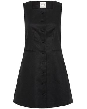 Posse Rio Button Mini Dress - Black