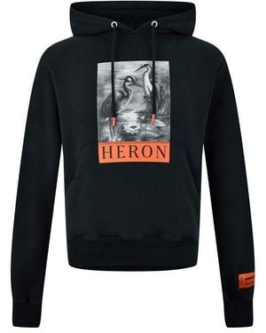 Heron Preston Logo Pull Over Relaxed Fit Hoodie - Blue