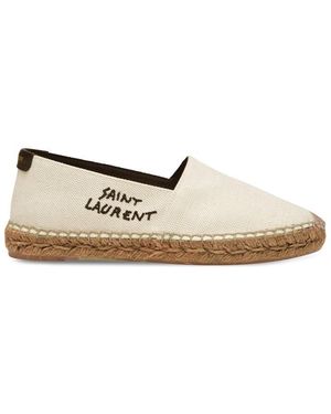 Saint Laurent Embroidered Espadrilles - White