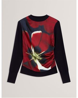 Ted Baker Woven Front Top - Red