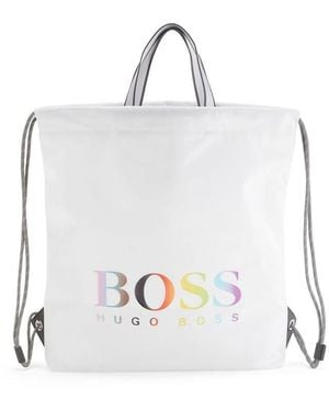 BOSS Tlove Drawstring Backpack - White