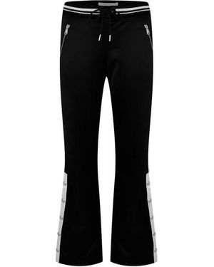Alessandra Rich Satin Straight Leg Trousers - Black