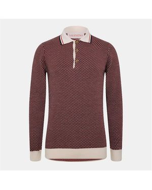 Valentino Knitted Polo Shirt - Purple