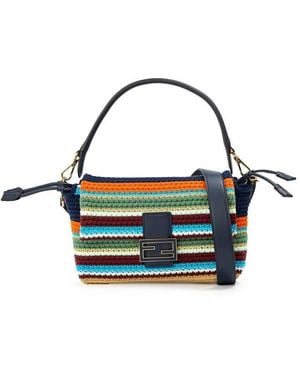 Fendi Crochet Mamma Shoulder Bag - Blue