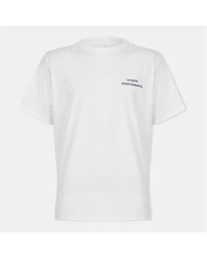 HYBRID PERFORMANCE Short Sleeve Moisture Wicking Gym Top - White