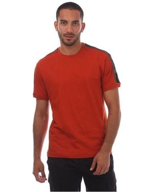 EA7 Logo Series Cotton-Jersey T-Shirt - Red