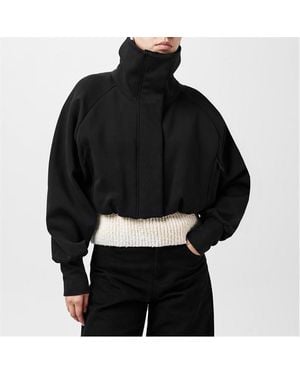 Moncler Zip-Up Cotton Long Sleeve Hybrid Jacket - Black