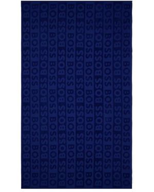 HUGO Font Beach Towel - Blue