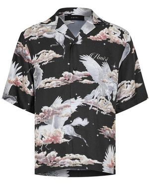 Amiri Pegasus Short Sleeve Bowling Shirt - Black