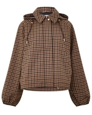 Barbour Audrey Showerproof Hooded Long Sleeve Rain Anorak - Brown