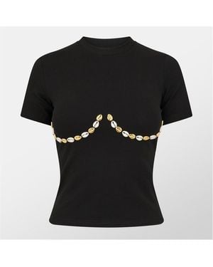 Never Fully Dressed Shell Boob T-Shirt - Blue