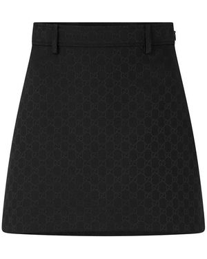 Gucci Gg Aop Skirt Ld64 - Black