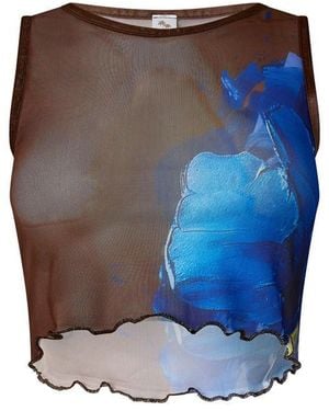 Gracejacob Sapphire Cropped Top - Blue