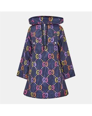 Gucci Weather Resistant Rain Anorak - Blue