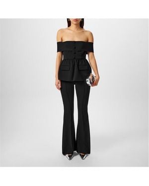 Self-Portrait Off Sholder Jumpsuit - Black