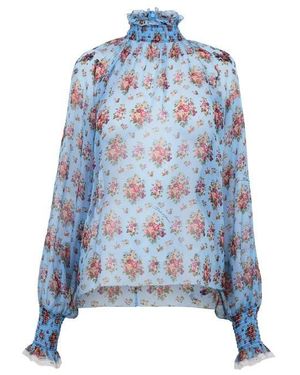 Dolce & Gabbana Dg Floral Blouse Ld61 - Blue