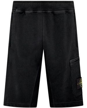 Stone Island Compass-patch Shorts - Black