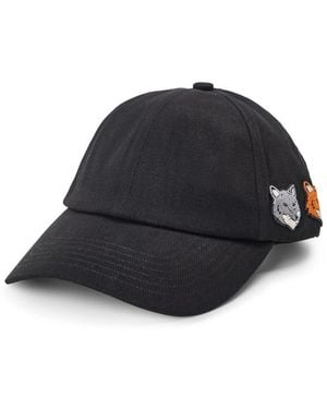 Maison Kitsuné Double Fox Baseball Cap - Black