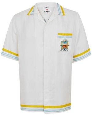 CASABLANCA Short Sleeve Bowling Shirt - White