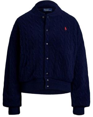 Polo Ralph Lauren American Style Ribbed Trim Bomber Jacket - Blue