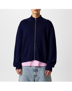 Acne Studios Distressed Zip Cardigan - Blue