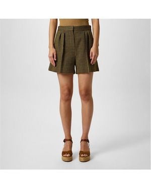 Max Mara Patroni Houndstooth Shorts - Green